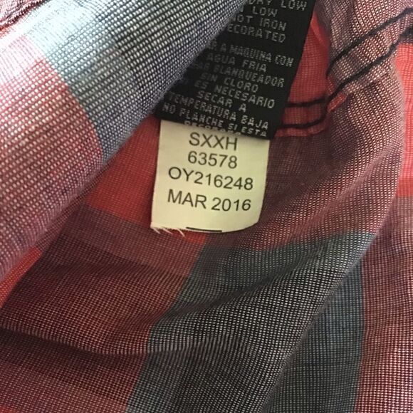 Ocean Current Gingham Button Up Long Sleeve Shirt - Picture 4 of 7